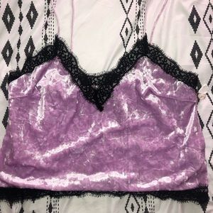 lavender cami with lace